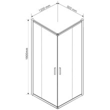 Душевой уголок 120х90 см Vincea Garda VSS-1G9012CLGM прозрачное