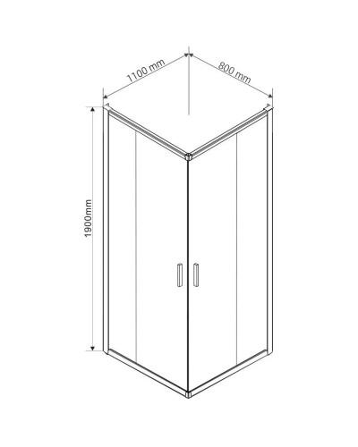 Душевой уголок 110х80 см Vincea Garda VSS-1G8011CGB тонированное