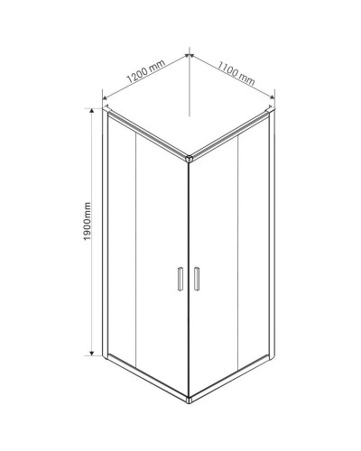 Душевой уголок 120х110 см Vincea Garda VSS-1G1112CGB тонированное