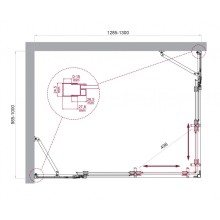 Душевой уголок BelBagno LUCE-AH-22-130/100-C-Cr