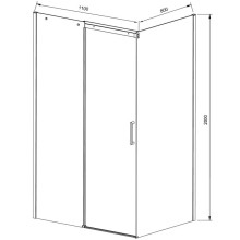 Душевой уголок 110х80 см Vincea Dice VSR-4D8011CLB прозрачное