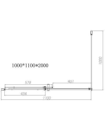Душевой уголок 110х100 см Vincea Dice VSR-4D1011CLB прозрачное