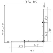 Душевой уголок 90х90 см Vincea Dice VSS-4D900CLB прозрачное