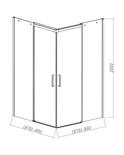 Душевой уголок 90х90 см Vincea Dice VSS-4D900CLB прозрачное