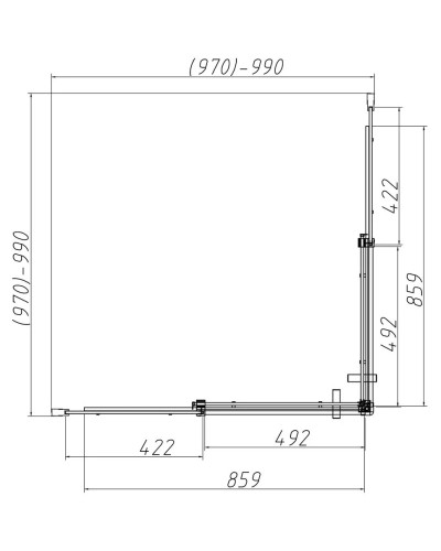 Душевой уголок 100х100 см Vincea Dice VSS-4D100CL прозрачное