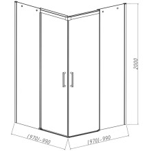 Душевой уголок 100х100 см Vincea Dice VSS-4D100CLB прозрачное