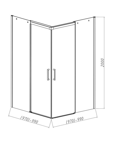 Душевой уголок 100х100 см Vincea Dice VSS-4D100CLB прозрачное