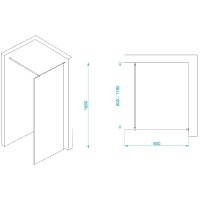 Неподвижная перегородка 90 см RGW WA-002G Walk-in 35100209-16 прозрачное