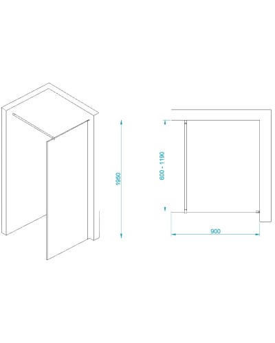 Неподвижная перегородка 90 см RGW WA-002G Walk-in 35100209-16 прозрачное