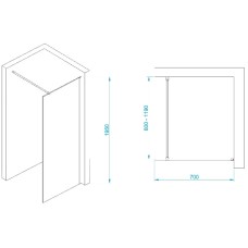 Неподвижная перегородка 70 см RGW WA-002W Walk-in 35100207-15 прозрачное