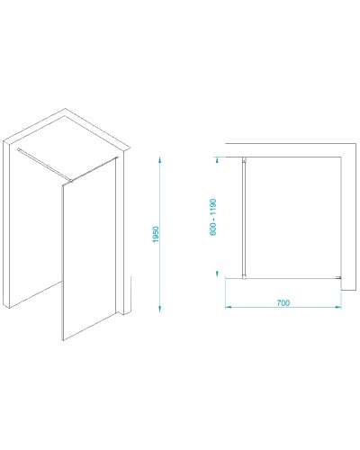 Неподвижная перегородка 70 см RGW WA-002W Walk-in 35100207-15 прозрачное