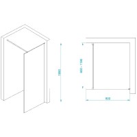 Неподвижная перегородка 80 см RGW WA-002W Walk-in 35100208-15 прозрачное