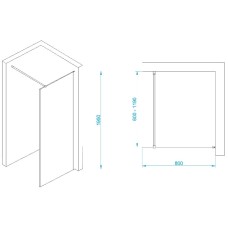 Неподвижная перегородка 80 см RGW WA-002W Walk-in 35100208-15 прозрачное