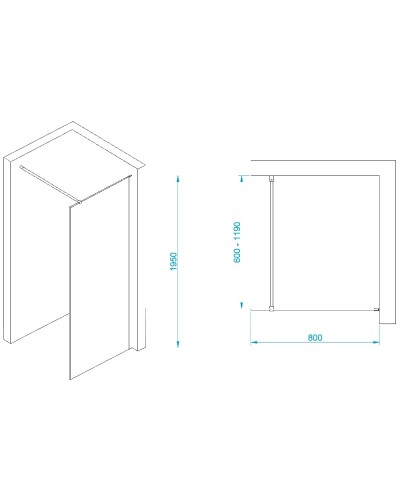 Неподвижная перегородка 80 см RGW WA-002W Walk-in 35100208-15 прозрачное