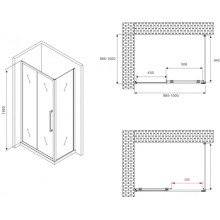 Душевой уголок 100х100 см Abber Schwarzer Diamant AG30100BMH-S100BM матовое