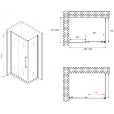 Душевой уголок 100х100 см Abber Schwarzer Diamant AG30100BMH-S100BM матовое