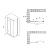 Душевой уголок 110х70 см Abber Schwarzer Diamant AG30110BMH-S70BM матовое