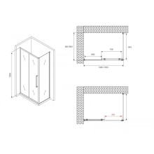 Душевой уголок 150х90 см Abber Schwarzer Diamant AG30150BMH-S90BM матовое