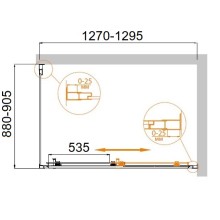 Душевой уголок CEZARES MOLVENO-AH-11-130/90-P-Cr