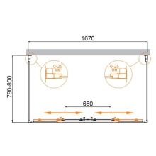 Душевой уголок CEZARES MOLVENO-AH-22-170/80-C-Cr-IV