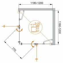 Душевой уголок Cezares Elena 120x120 ELENA-W-A-22-120-C-Cr профиль Хром стекло прозрачное