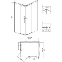 Душевой уголок Grossman Cosmo 110x90 R GR-1110R профиль Хром стекло прозрачное