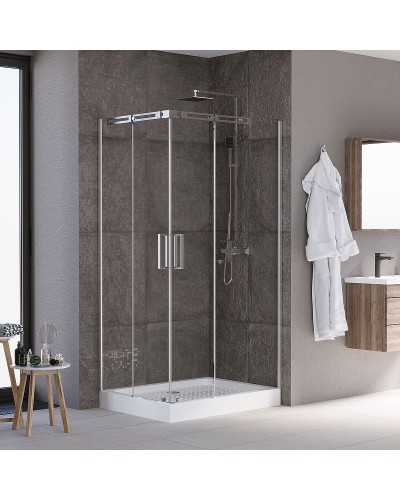 Душевой уголок Grossman Galaxy 120x80 R GR-3120R профиль Хром стекло прозрачное