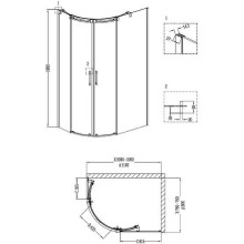 Душевой уголок Grossman Galaxy 110x80 R GR-4110R профиль Хром стекло прозрачное