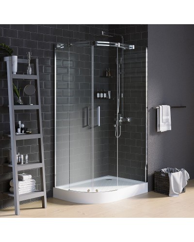 Душевой уголок Grossman Galaxy 120x80 R GR-4120R профиль Хром стекло прозрачное