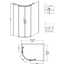 Душевой уголок Grossman Galaxy 120x90 R GR-4121R профиль Хром стекло прозрачное