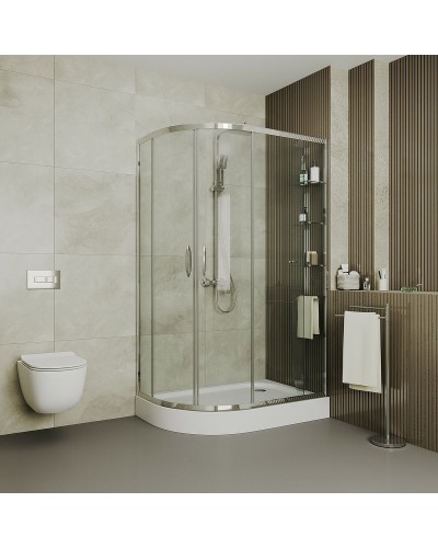 Душевой уголок Grossman Classic 120х80 R GR-9120R профиль Хром стекло прозрачное