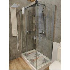 Комплект душевой уголок CEZARES DUET SOFT-AH-1-120/80-C-Cr-SALE с поддоном выставочный образец