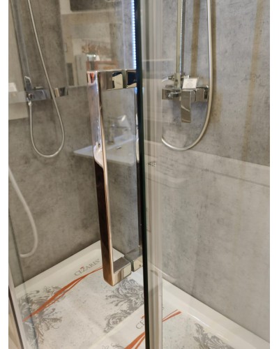 Комплект душевой уголок CEZARES DUET SOFT-AH-1-120/80-C-Cr-SALE с поддоном выставочный образец