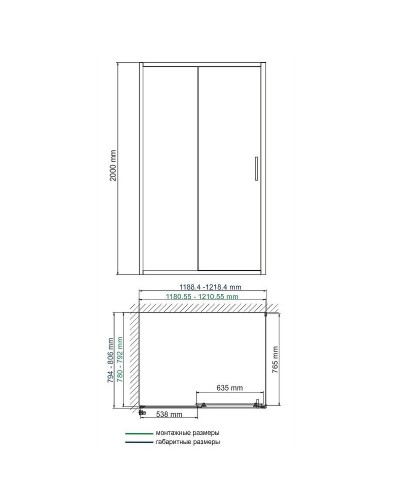 Душевой уголок WasserKRAFT Main 120x80 41S06 профиль Хром стекло прозрачное