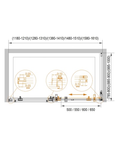 Душевой уголок CEZARES STYLUS-O-M-AH-1-130/100-C-Cr