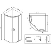 Душевой уголок 80x80 см Vincea City VSQ-5CT800MT текстурное