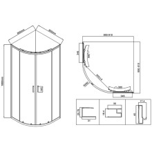 Душевой уголок 90x90 см Vincea City VSQ-5CT900MT текстурное