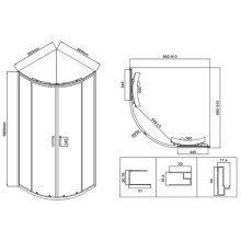 Душевой уголок 90x90 см Vincea City VSQ-5CT900CL прозрачное