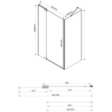 Душевой уголок 78,8-88,8x89 см Vincea Extra VSR-1E809090CLGM прозрачное