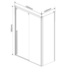 Душевой уголок 150x100 см Vincea Lugano VSR-1L1015CLB-1 прозрачное