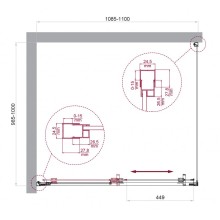 Душевой уголок BelBagno LUCE-AH-1-110/100-C-Cr