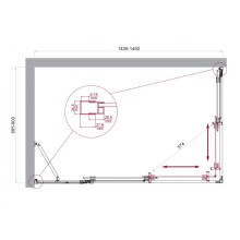 Душевой уголок BelBagno LUCE-AH-21-145/90-C-Cr