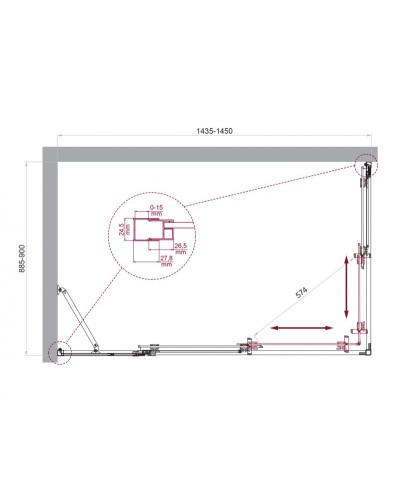Душевой уголок BelBagno LUCE-AH-21-145/90-C-Cr