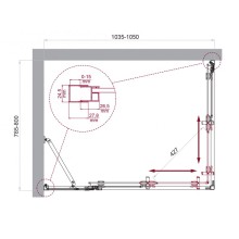 Душевой уголок BelBagno LUCE-AH-21-105/80-C-Cr