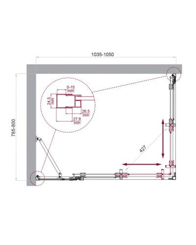 Душевой уголок BelBagno LUCE-AH-21-105/80-C-Cr