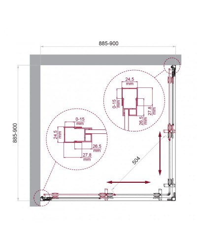 Душевой уголок BelBagno LUCE-A-2-90-P-Cr