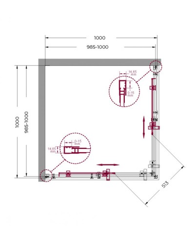 Душевой уголок BelBagno MARINO-A-2-100-C-CR