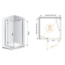 Душевой уголок CEZARES BERGAMO-W-A-1-100-P-Cr-L
