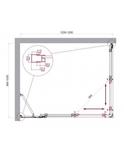 Душевой уголок BelBagno LUCE-AH-21-125/100-C-Cr