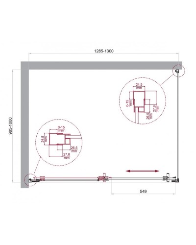 Душевой уголок BelBagno LUCE-AH-1-130/100-C-Cr